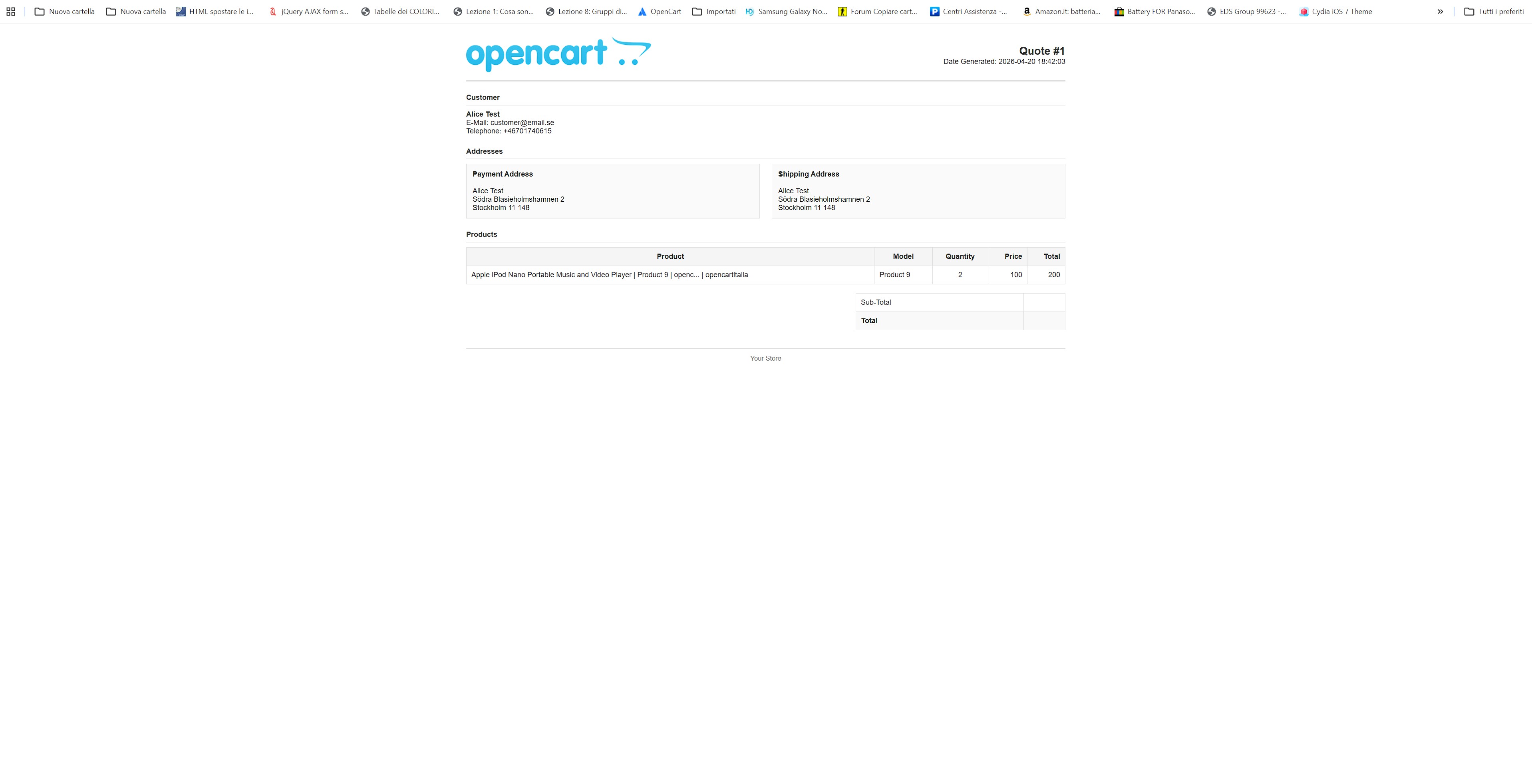 Opencart 3.x One Page Order Entry